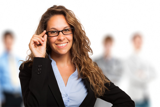 Woman with glasses