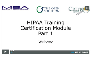 HIPAA Compliance Training Part I
